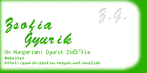 zsofia gyurik business card